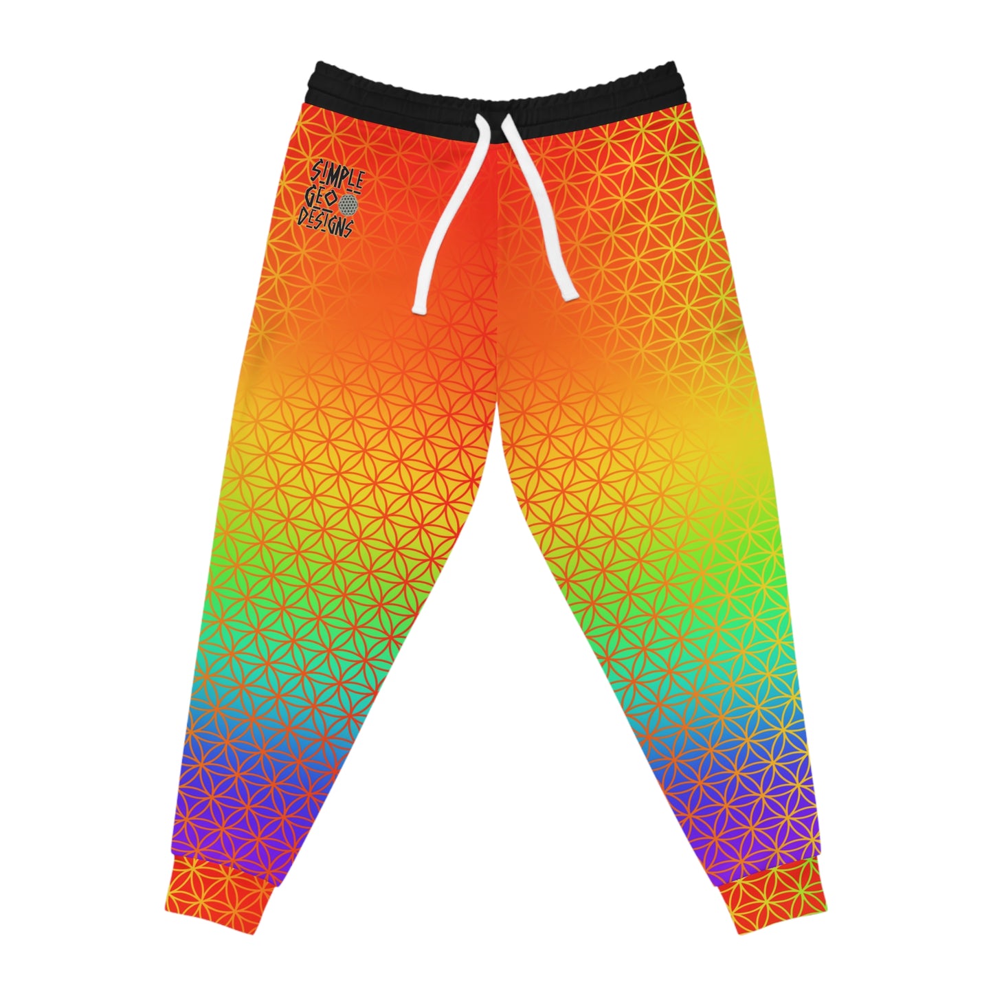 Rainbow Flower of Life Athletic Joggers