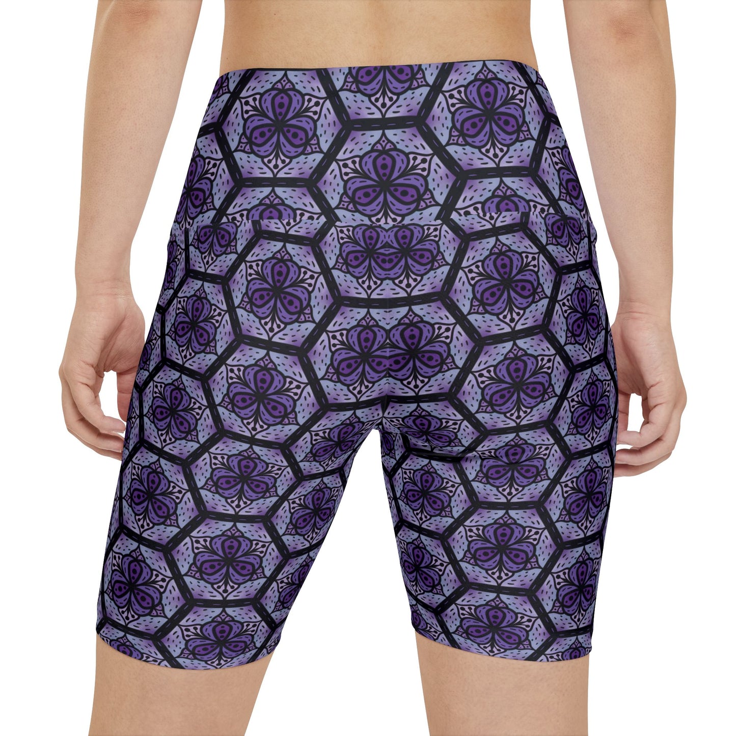 Midnight Blossom Workout Shorts