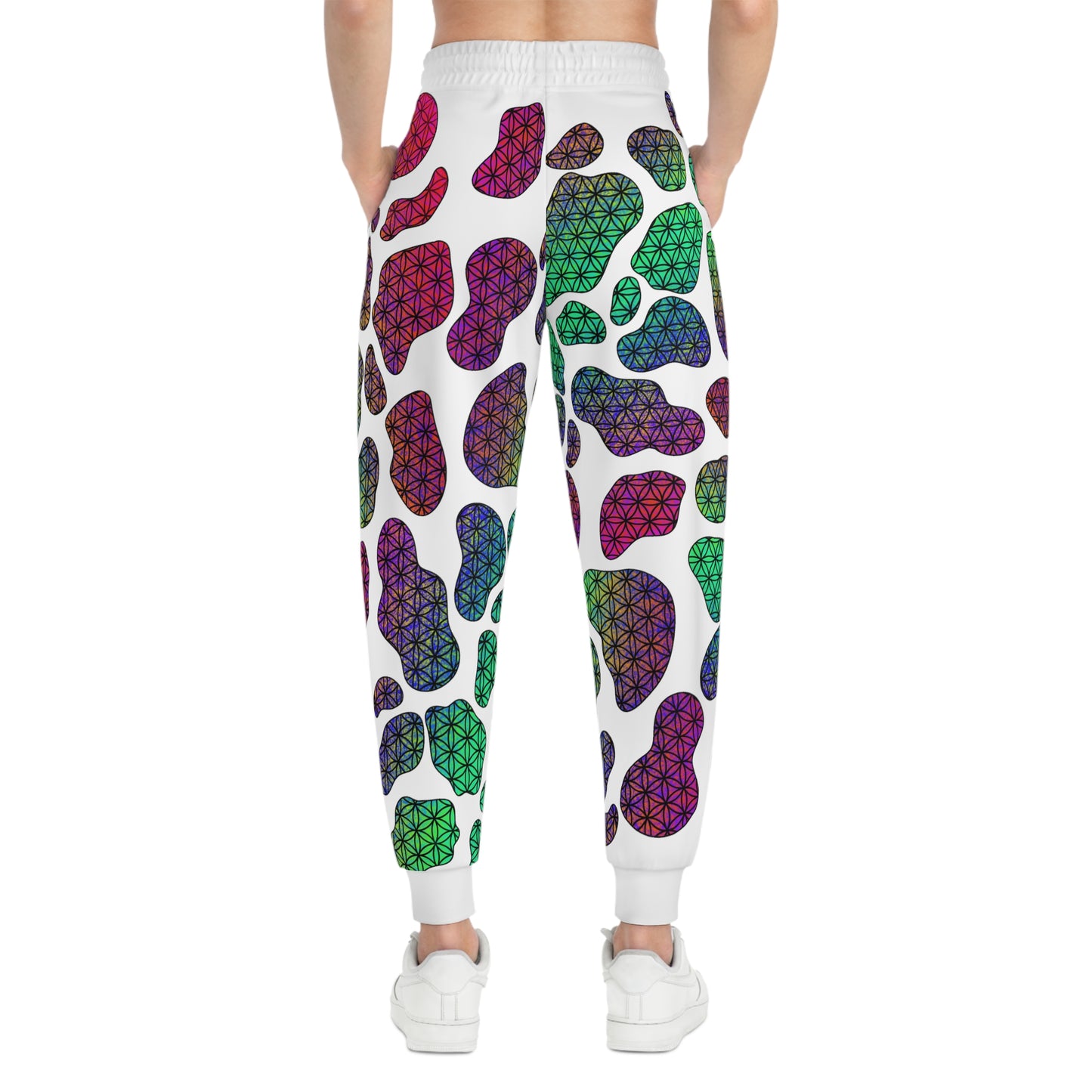Cosmic Cow Print Athletic Joggers