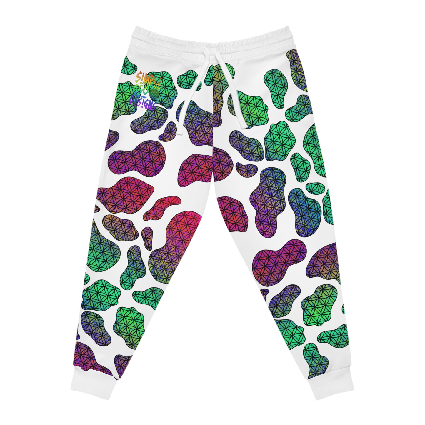 Cosmic Cow Print Athletic Joggers