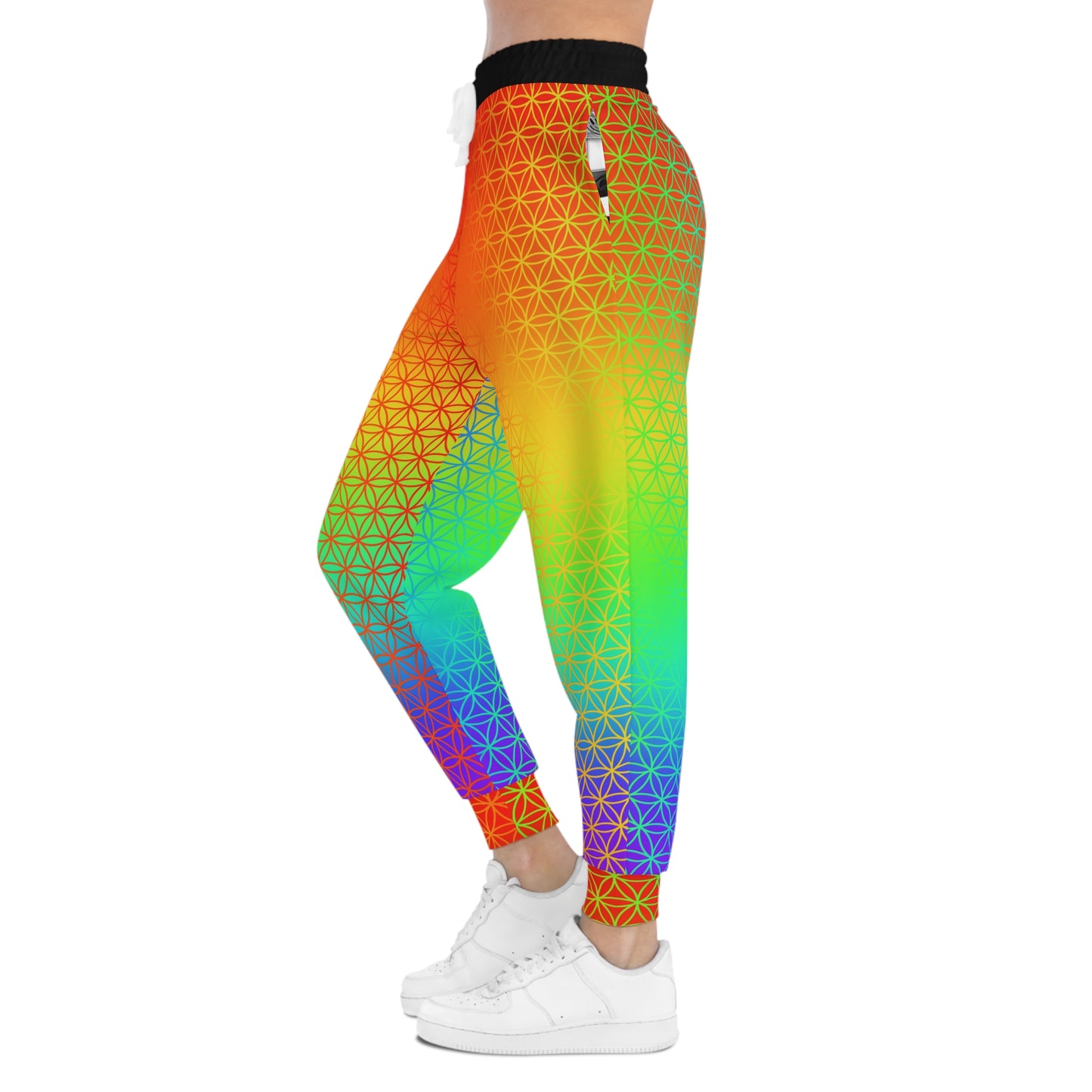 Rainbow Flower of Life Athletic Joggers