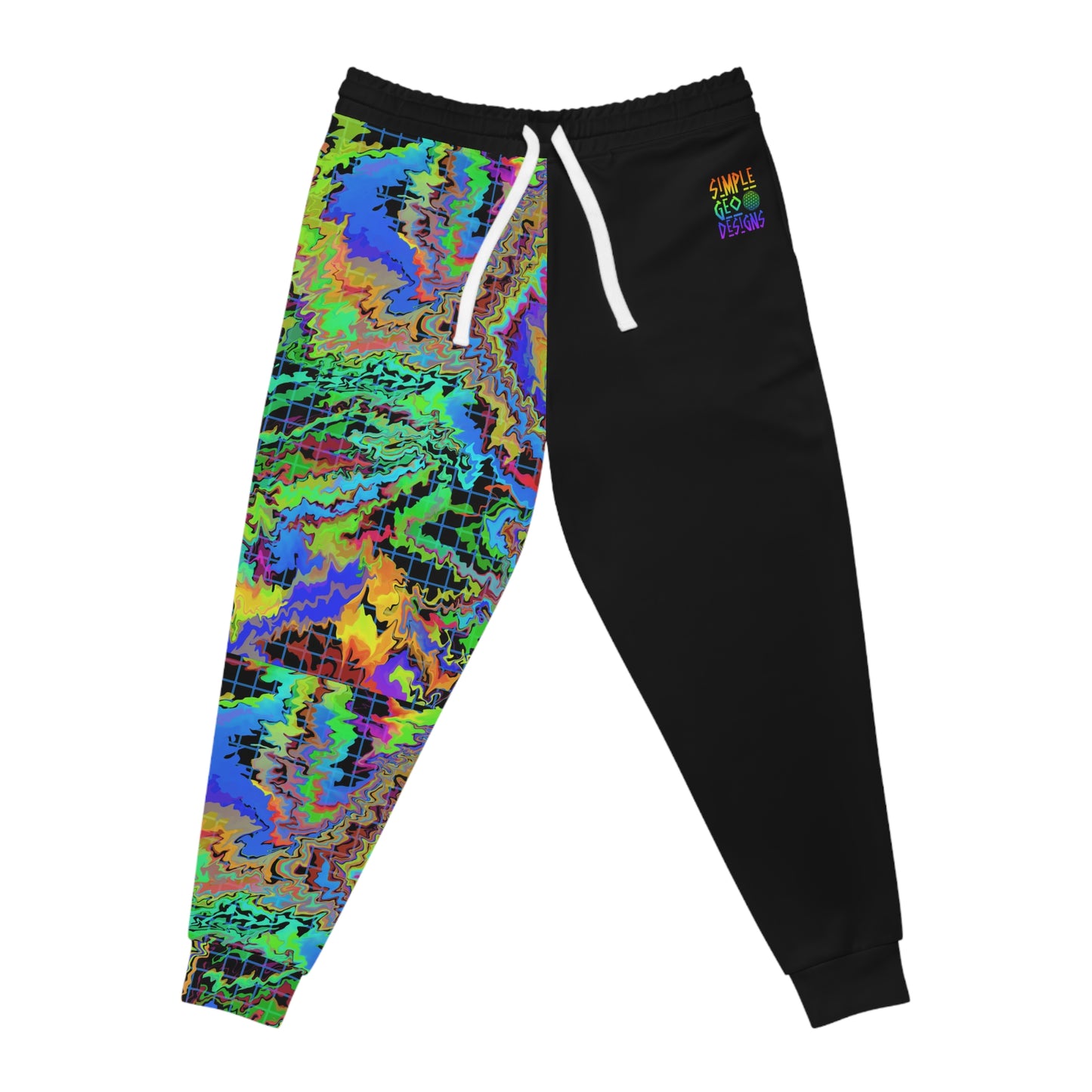 Dark Rainbow Split Leg Athletic Joggers