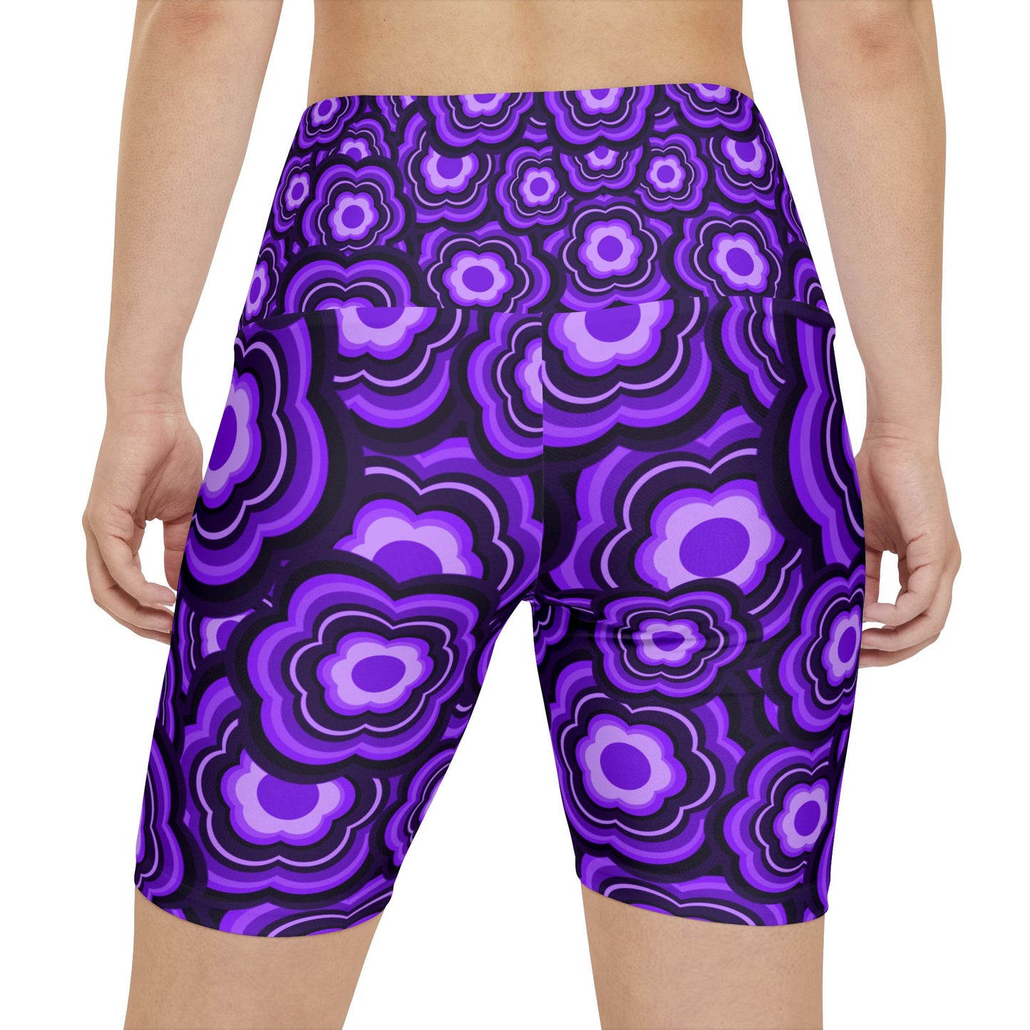 Purple Passion Flower Power Workout Shorts