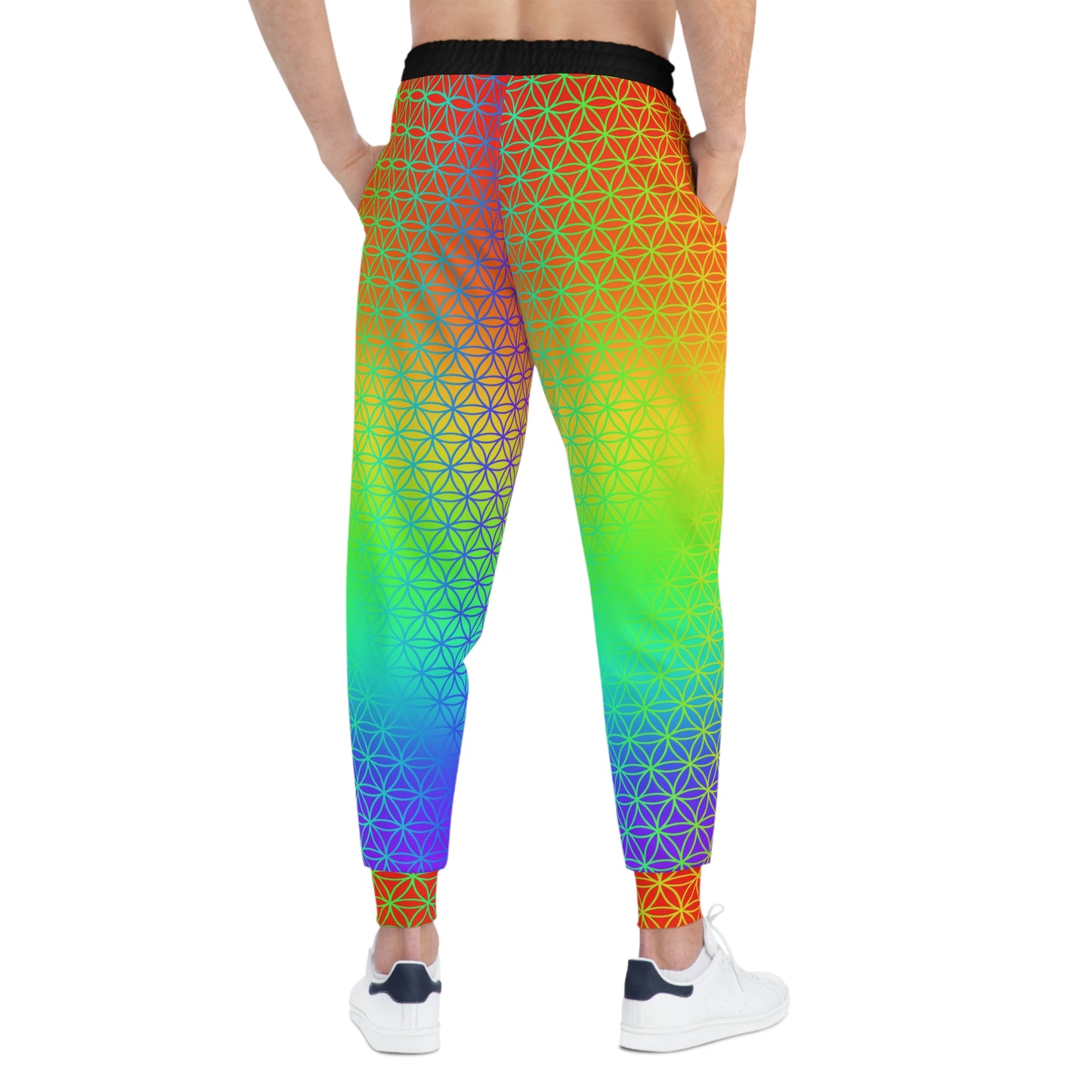 Rainbow Flower of Life Athletic Joggers