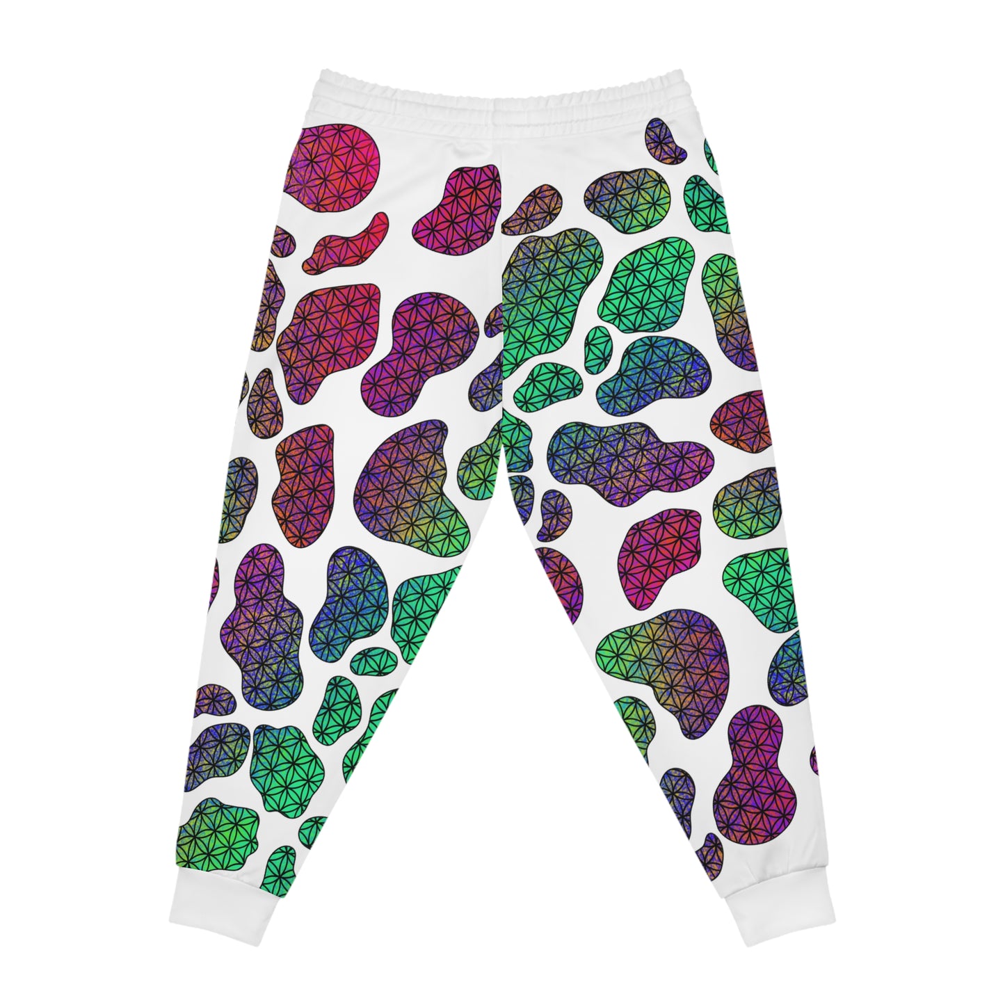 Cosmic Cow Print Athletic Joggers
