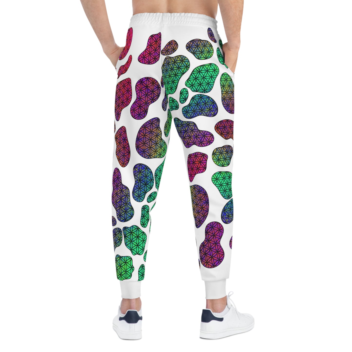 Cosmic Cow Print Athletic Joggers
