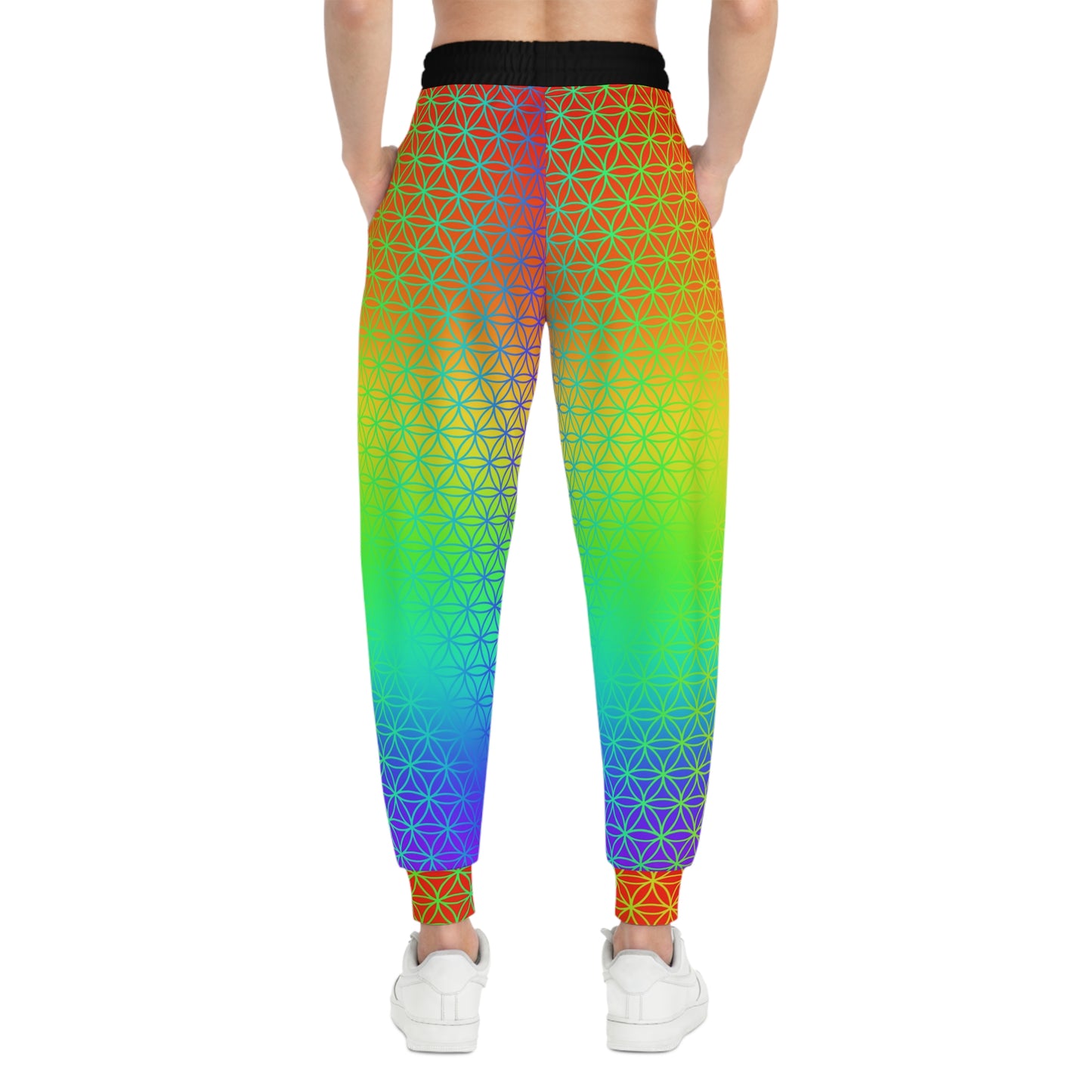 Rainbow Flower of Life Athletic Joggers