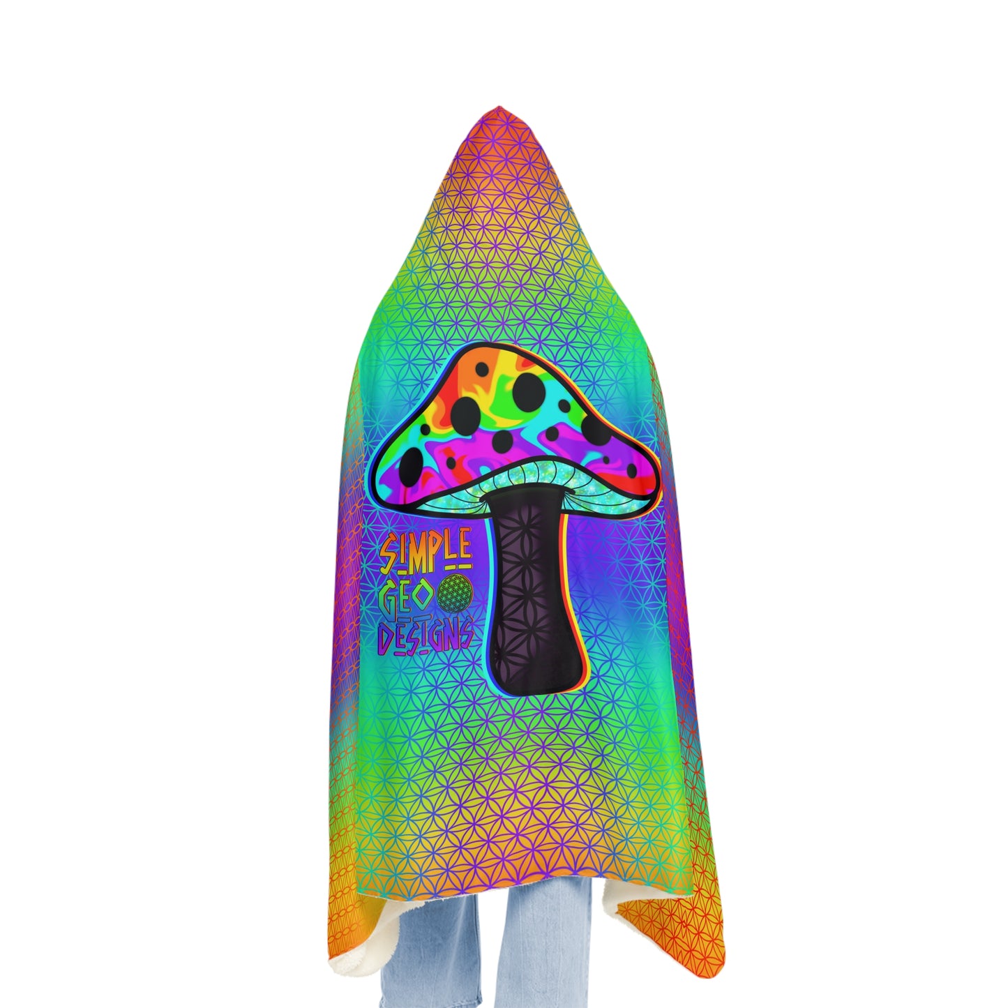 Rainbow Flower of Life Snuggle Blanket