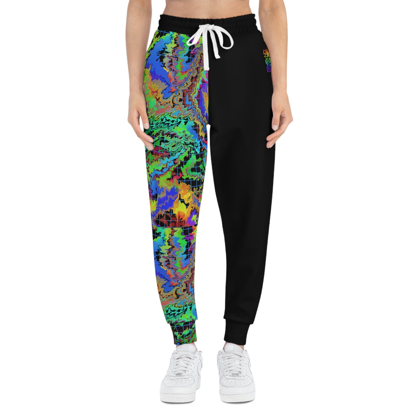 Dark Rainbow Split Leg Athletic Joggers