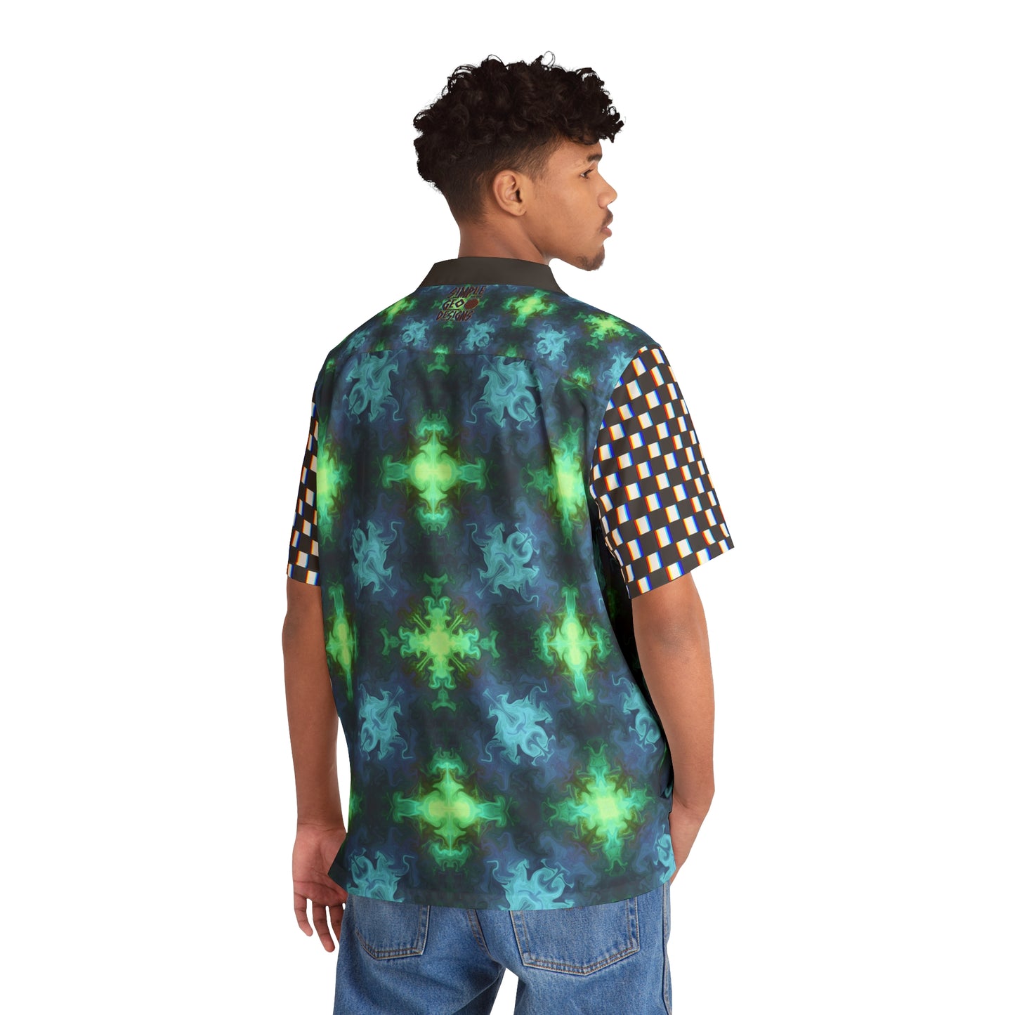 Glitchy Blues Hawaiian Shirt