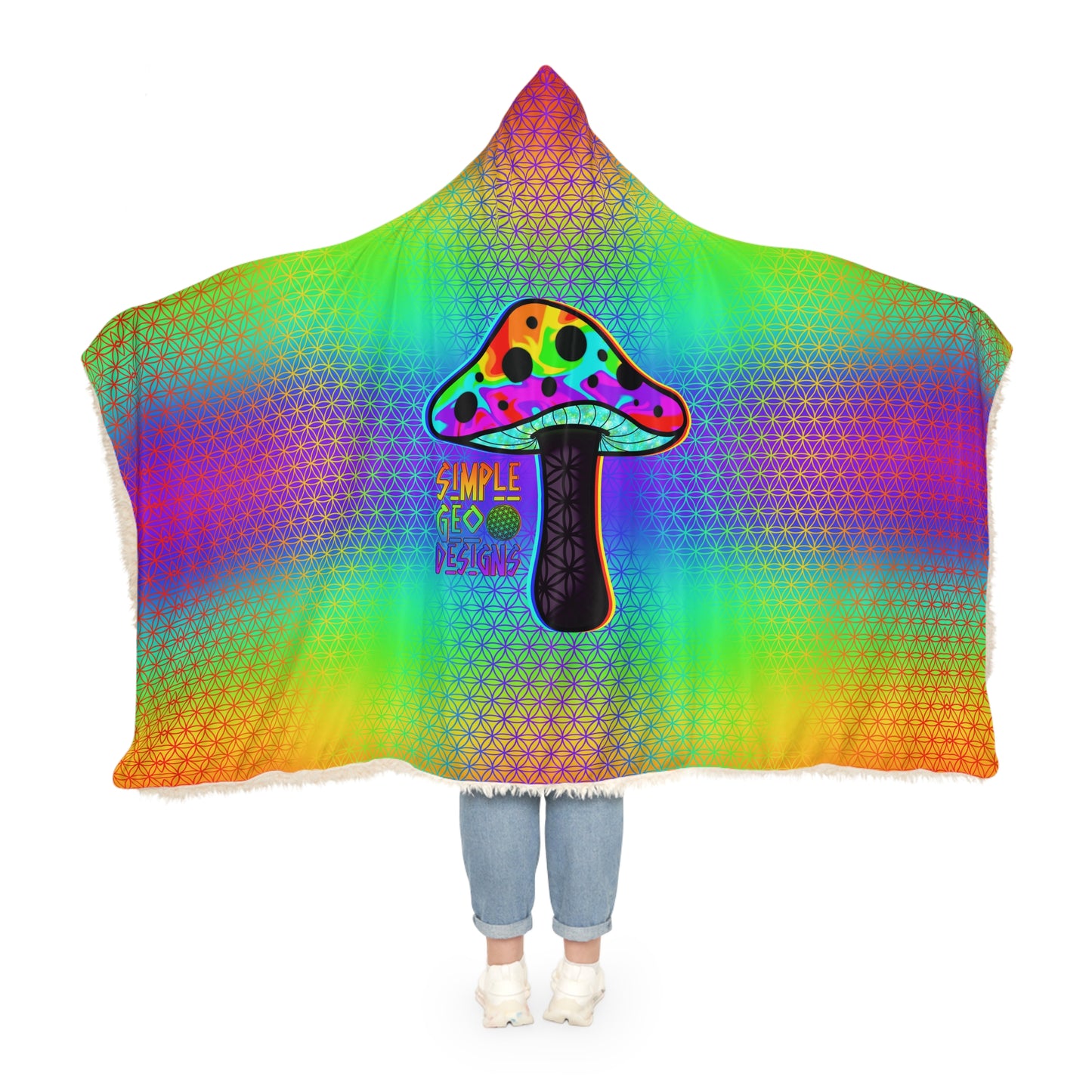 Rainbow Flower of Life Snuggle Blanket
