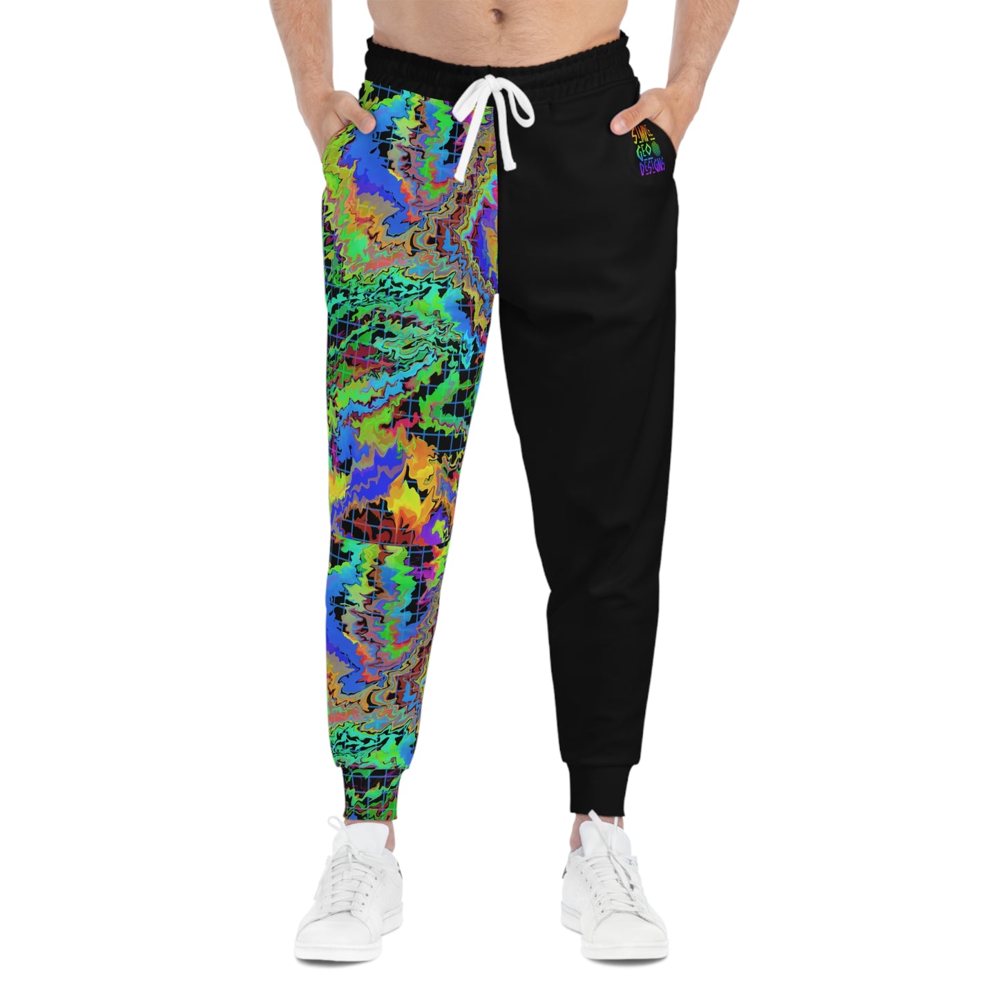 Dark Rainbow Split Leg Athletic Joggers