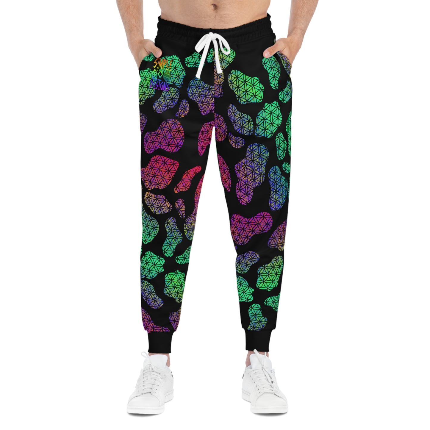 Cosmic Cow Print Athletic Joggers V2