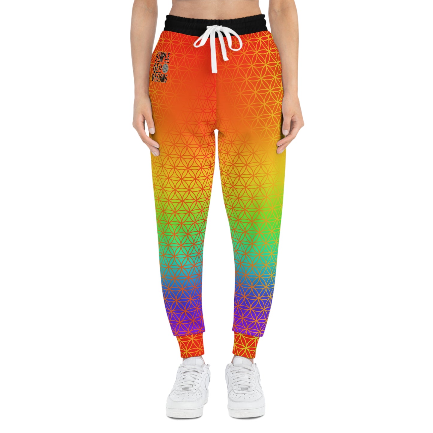 Rainbow Flower of Life Athletic Joggers
