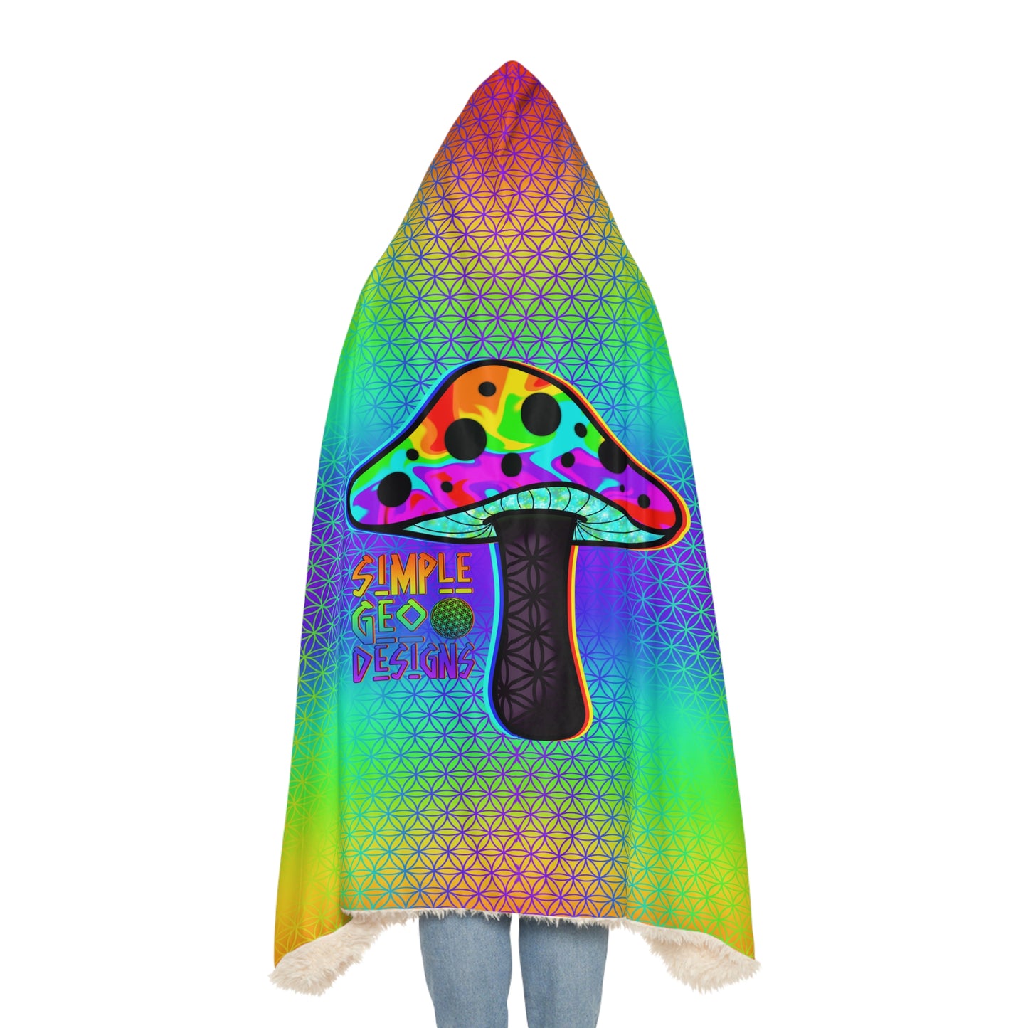 Rainbow Flower of Life Snuggle Blanket