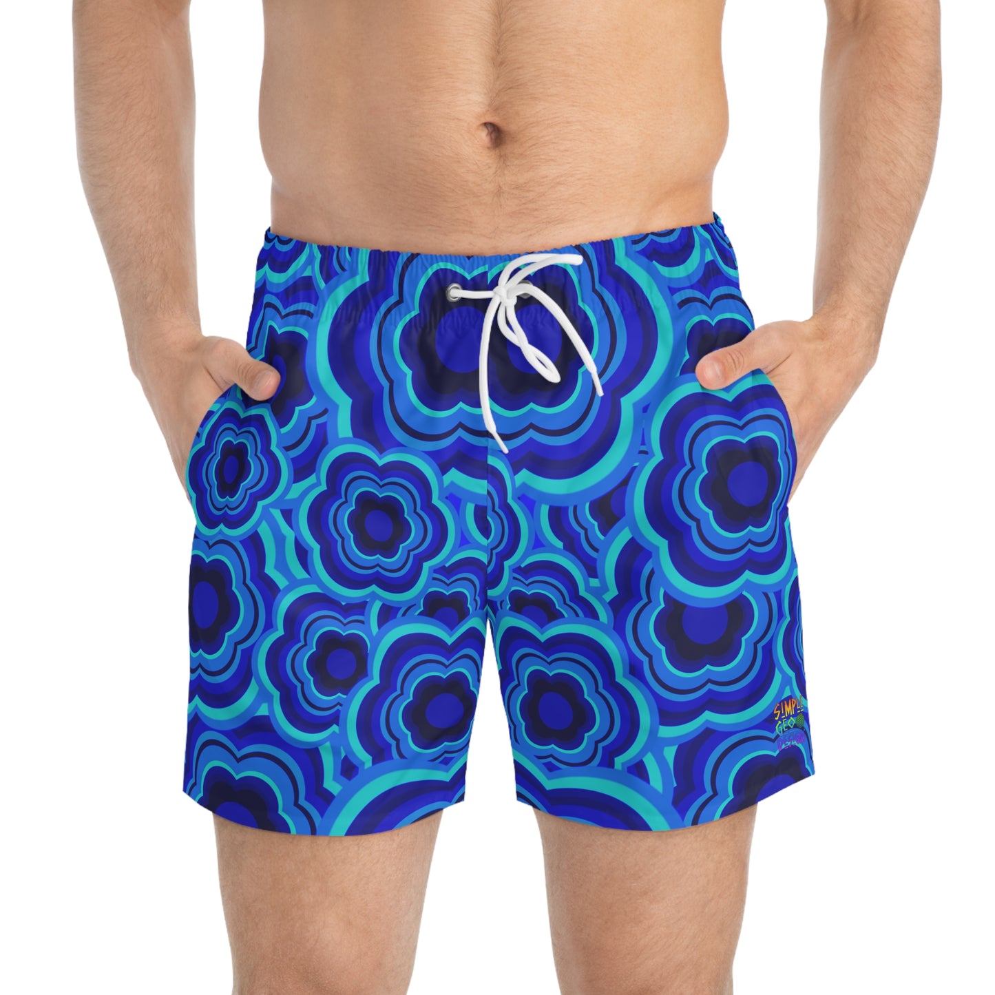 Blue Period Flower Power Swim Trunks