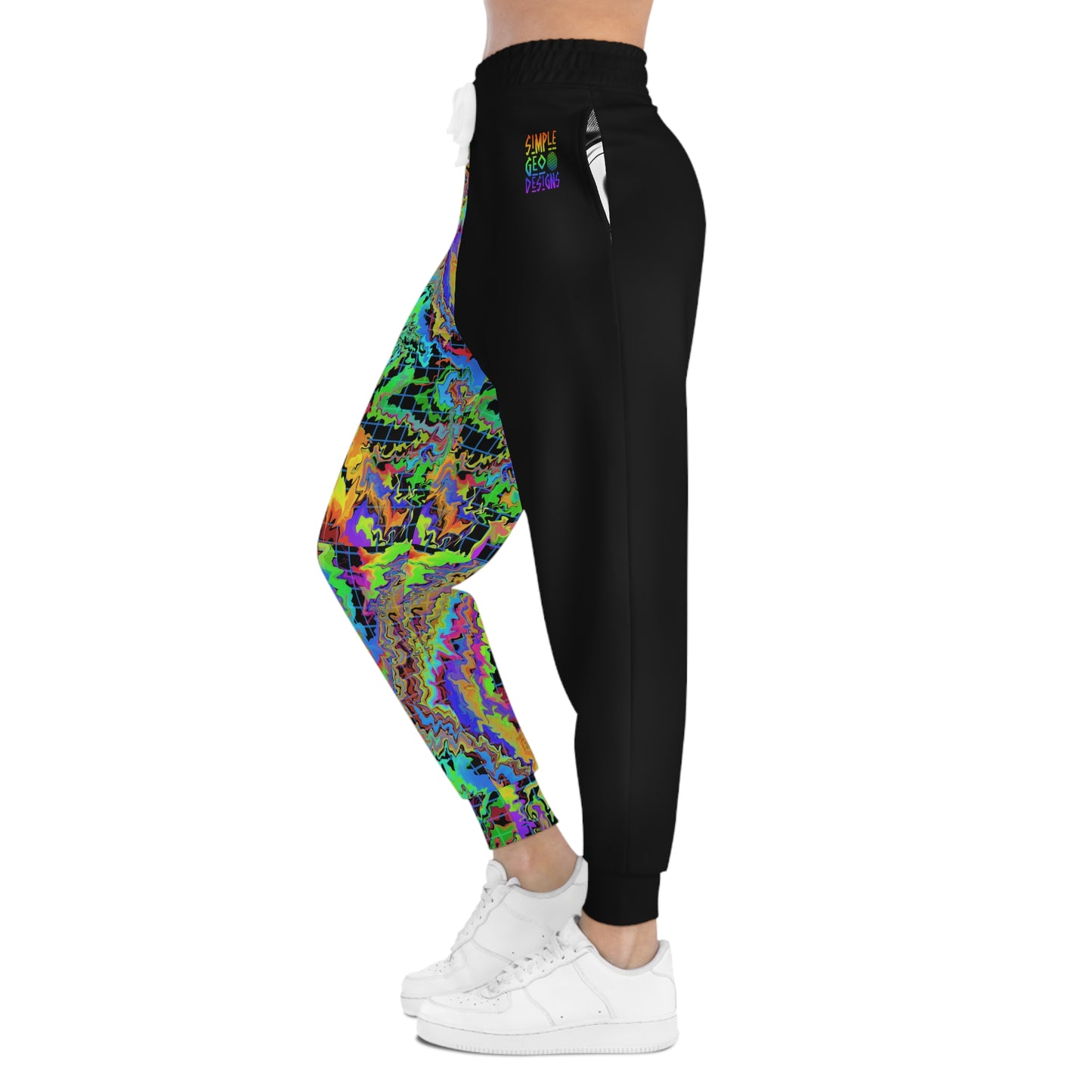 Dark Rainbow Split Leg Athletic Joggers