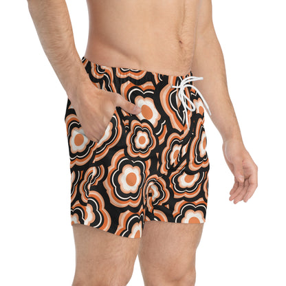 Orangetastic Flower Power Swim Trunks