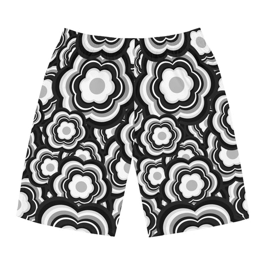 B&W Flower Power Board Shorts