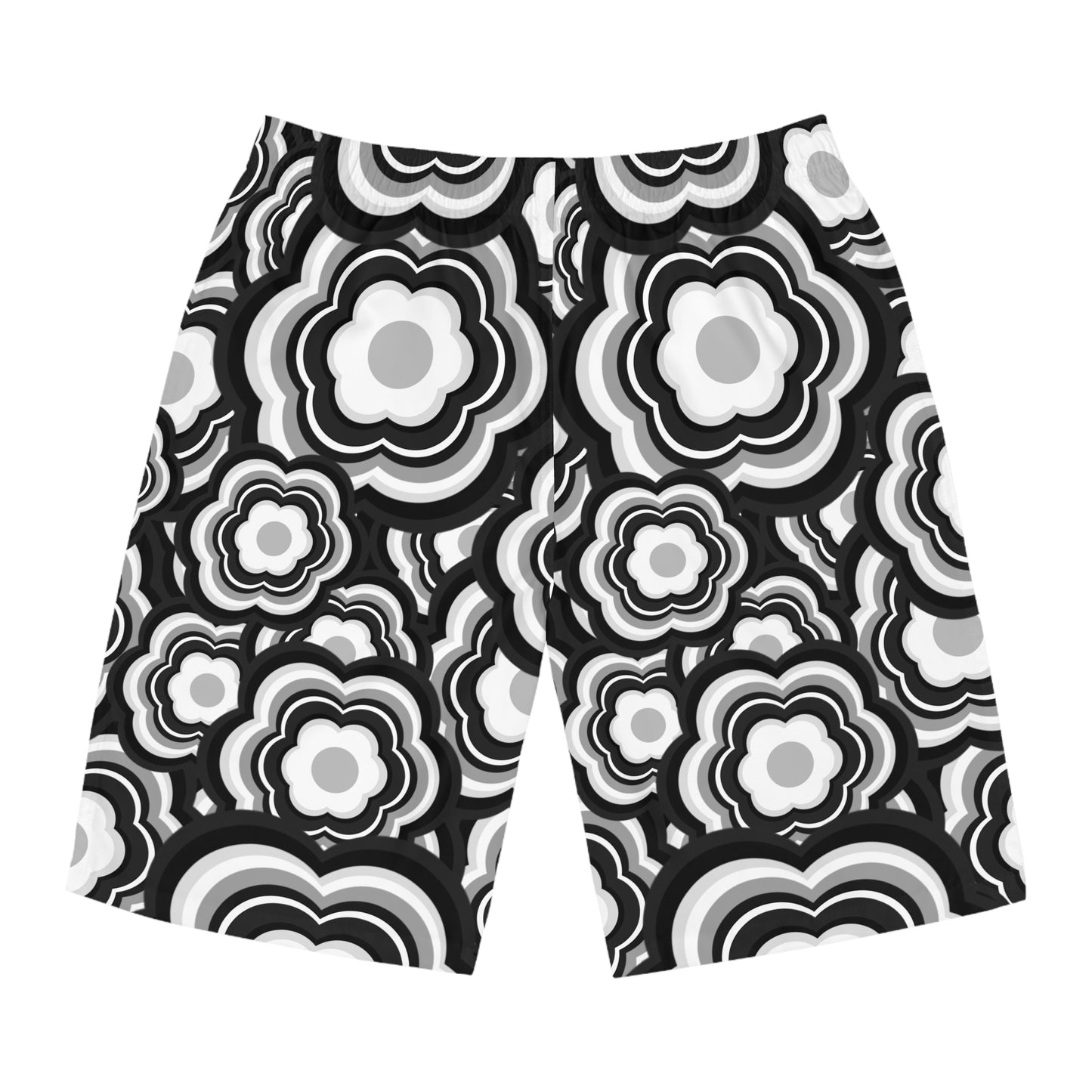 B&W Flower Power Board Shorts