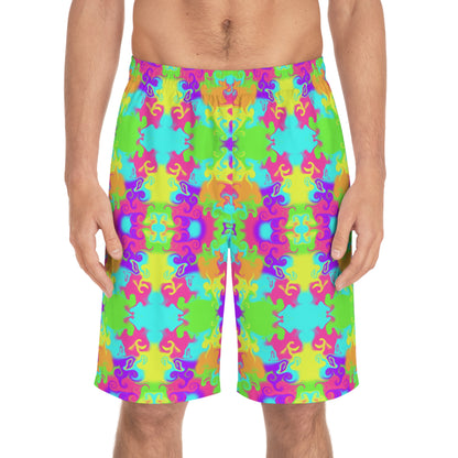 Neon Bloom Board Shorts