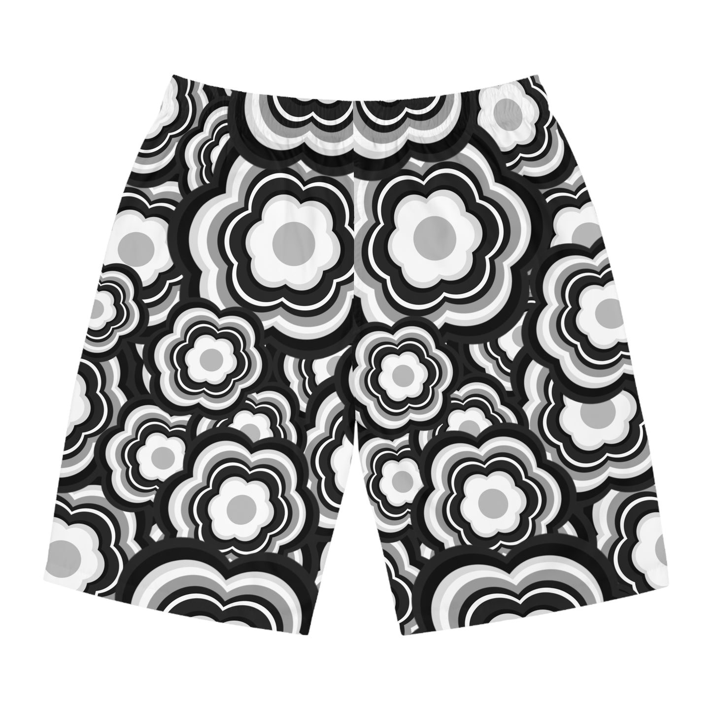 B&W Flower Power Board Shorts