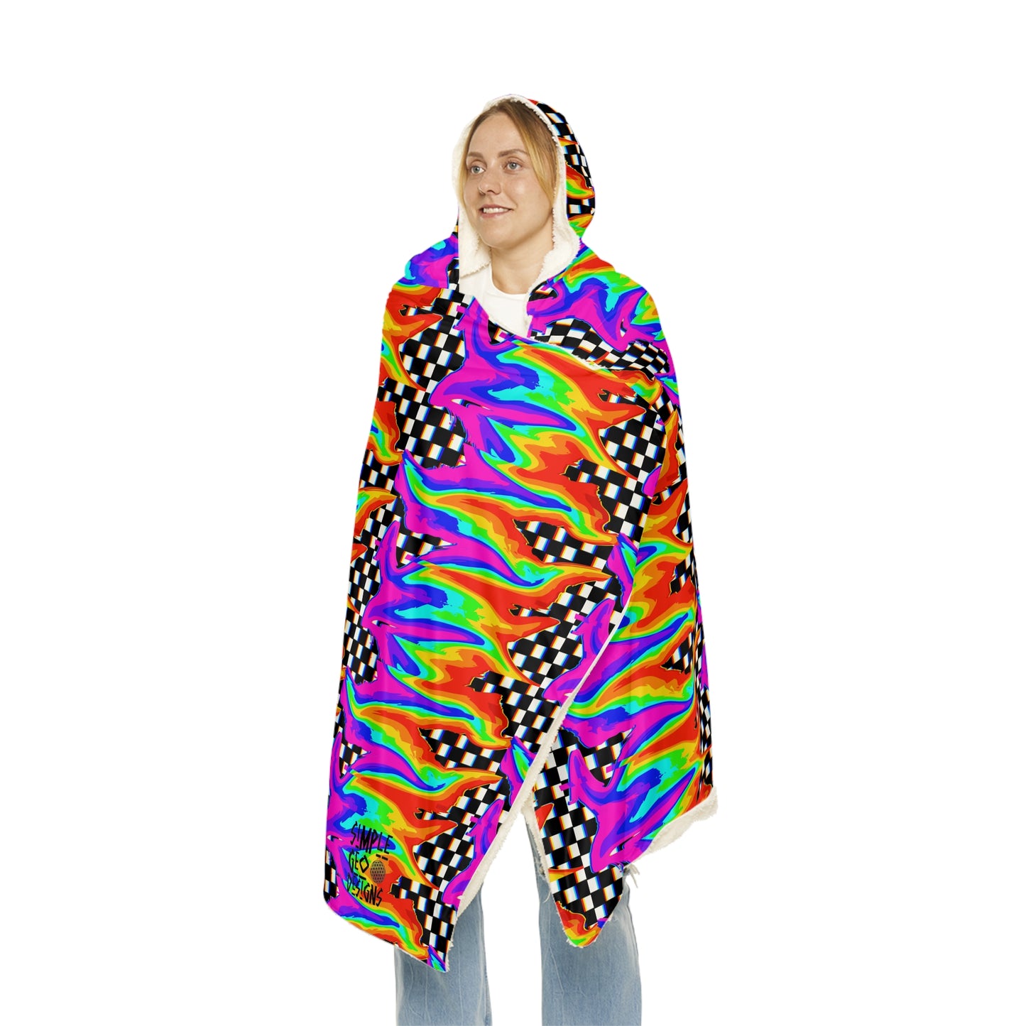 Rainbow Glitch Snuggle Blanket