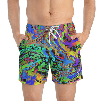 Dark Rainbow Swim Trunks