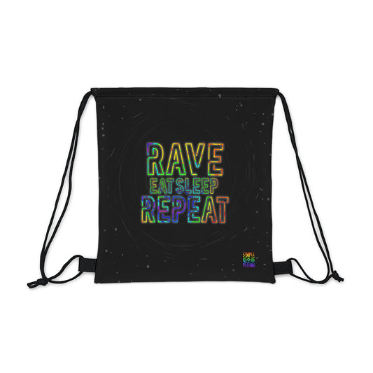 RaveEatSleepRepeat Drawstring Bag