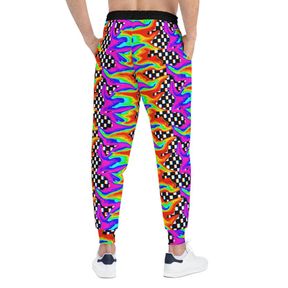 Rainbow Glitch Athletic Joggers (AOP)