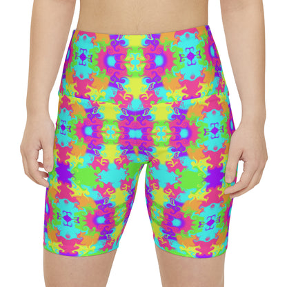 Neon Bloom Workout Shorts