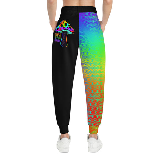 Rainbow Flower of Life Split Leg Athletic Joggers