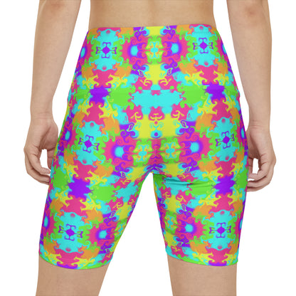 Neon Bloom Workout Shorts