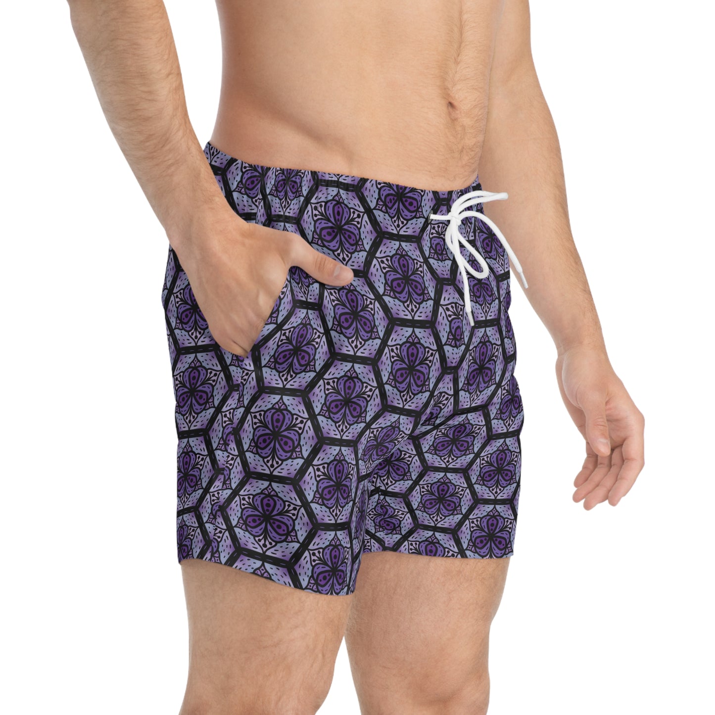 Midnight Blossom Swim Trunks