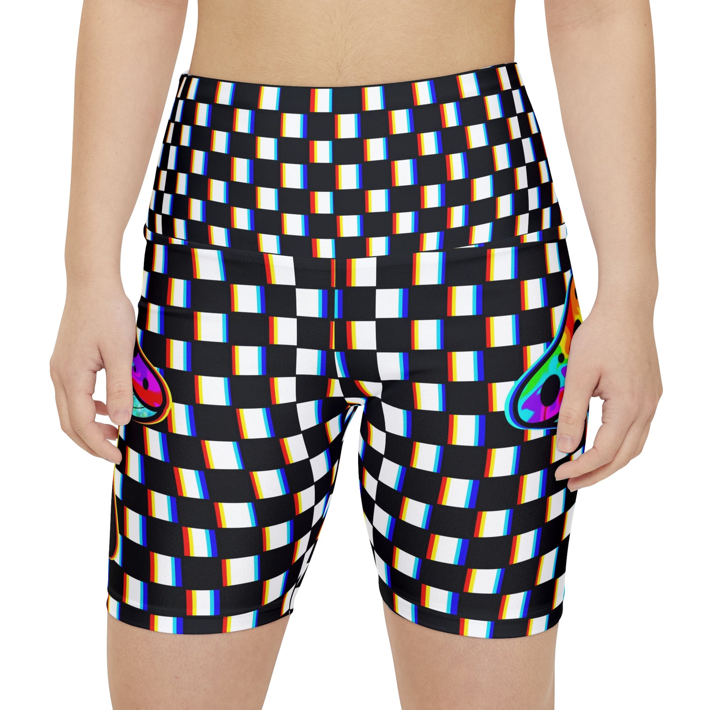 Rainbow Mushroom Workout Shorts