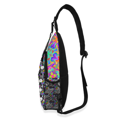 All-Over-Print Chest Crossbody Bag with Adjustable Strap