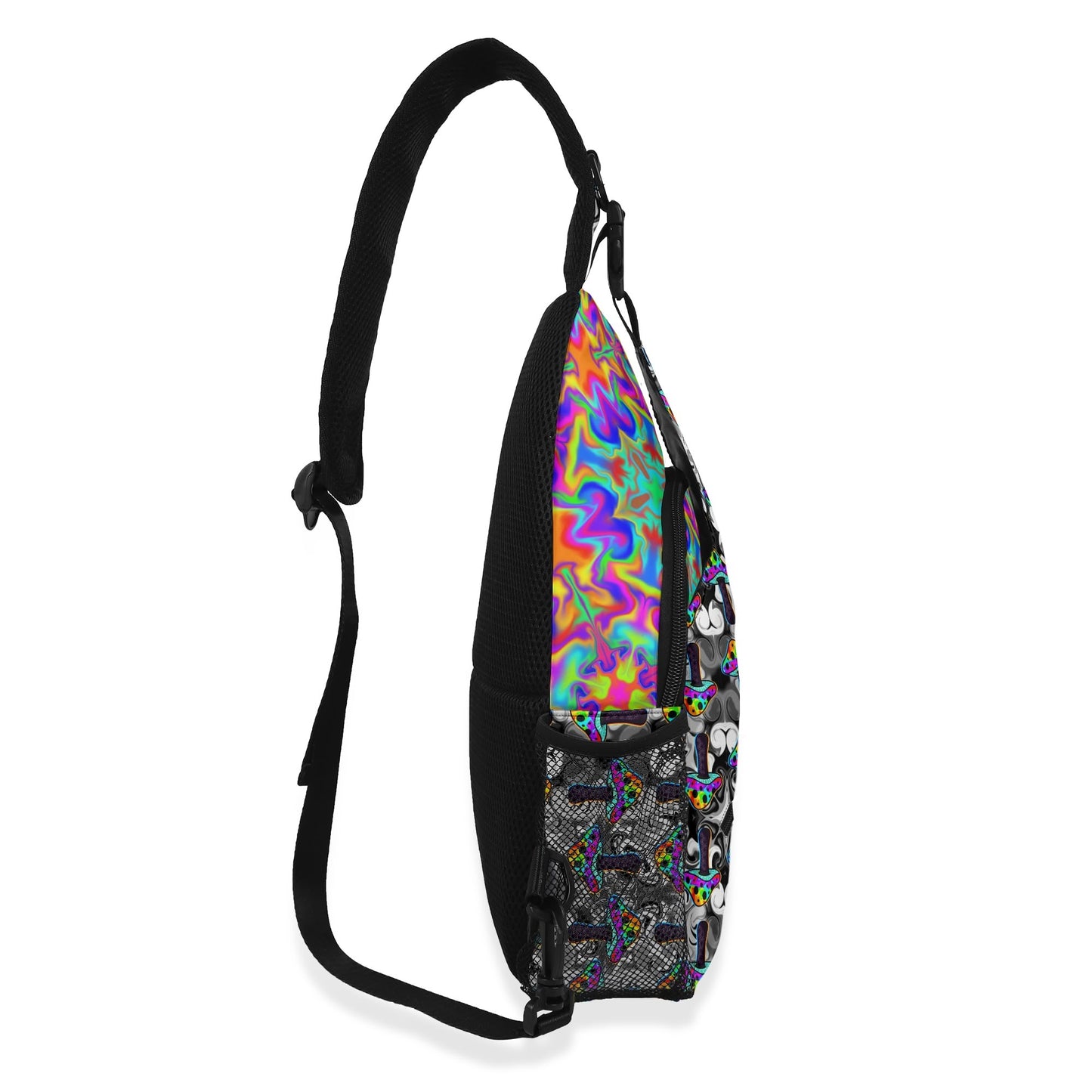 All-Over-Print Chest Crossbody Bag with Adjustable Strap