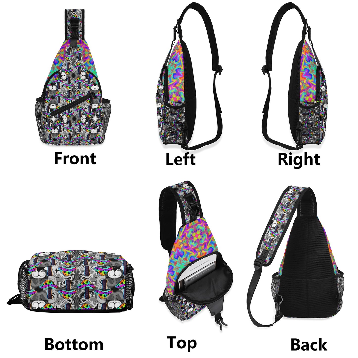 All-Over-Print Chest Crossbody Bag with Adjustable Strap