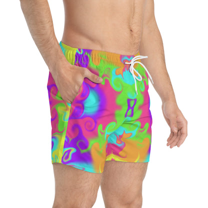 Neon Bloom Swim Trunks