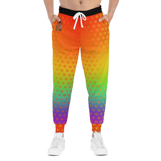 Rainbow Flower of Life Athletic Joggers