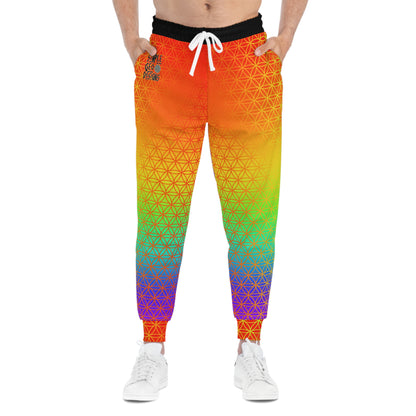 Rainbow Flower of Life Athletic Joggers