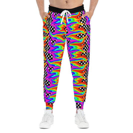 Rainbow Glitch Athletic Joggers (AOP)