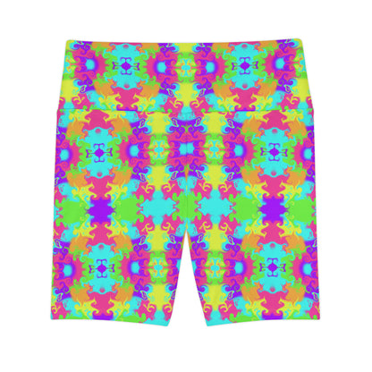 Neon Bloom Workout Shorts