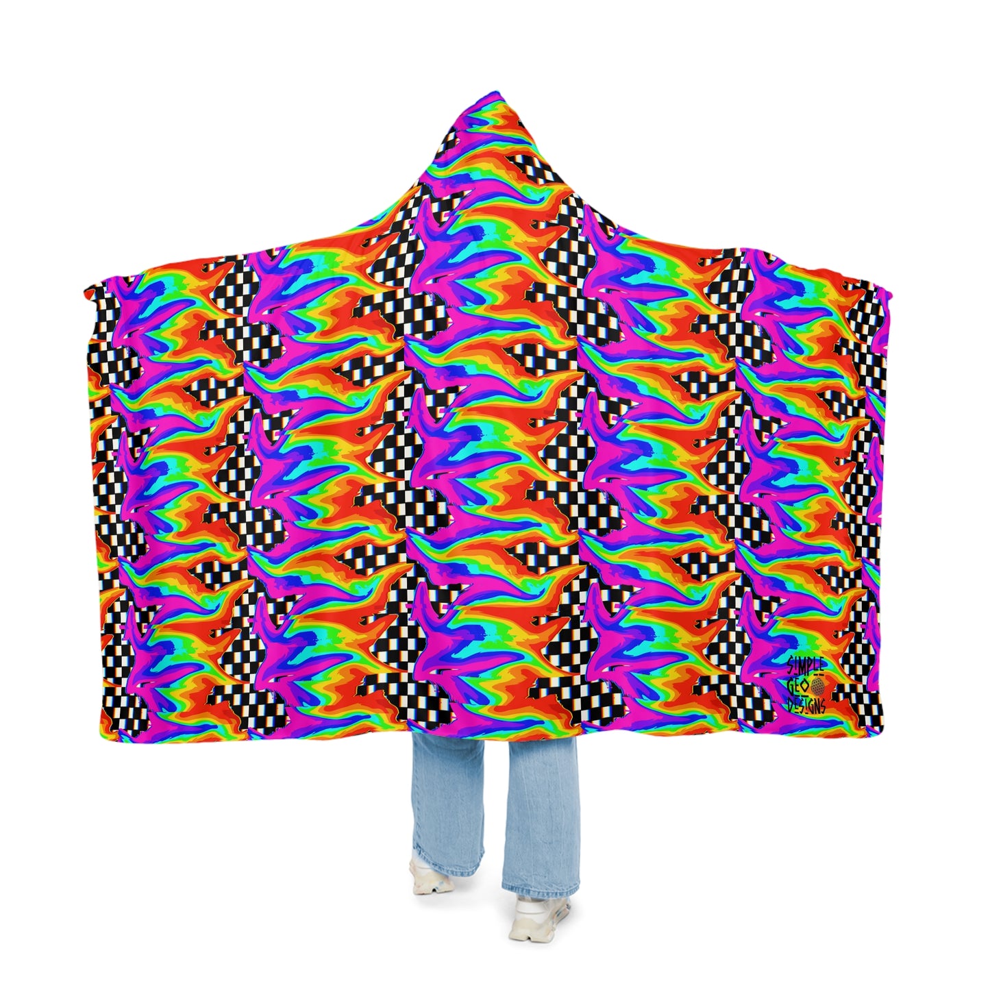 Rainbow Glitch Snuggle Blanket