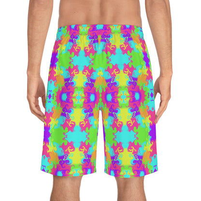 Neon Bloom Board Shorts