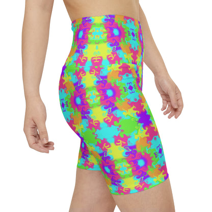 Neon Bloom Workout Shorts