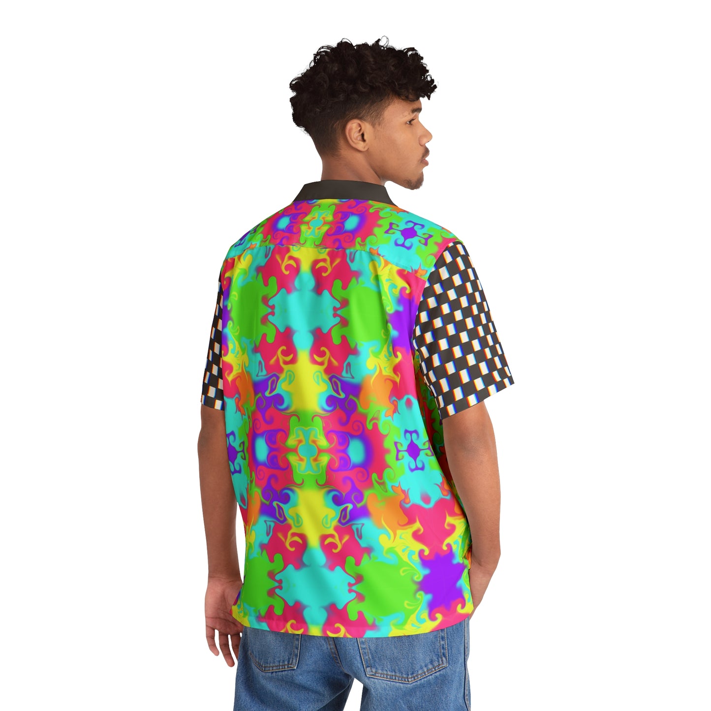 Neon Glitch Hawaiian Shirt