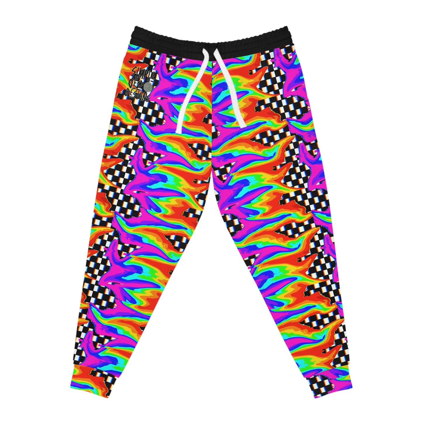 Rainbow Glitch Athletic Joggers (AOP)