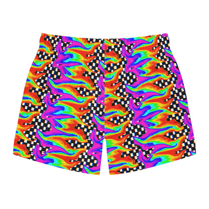 Rainbow Glitch Swim Trunks