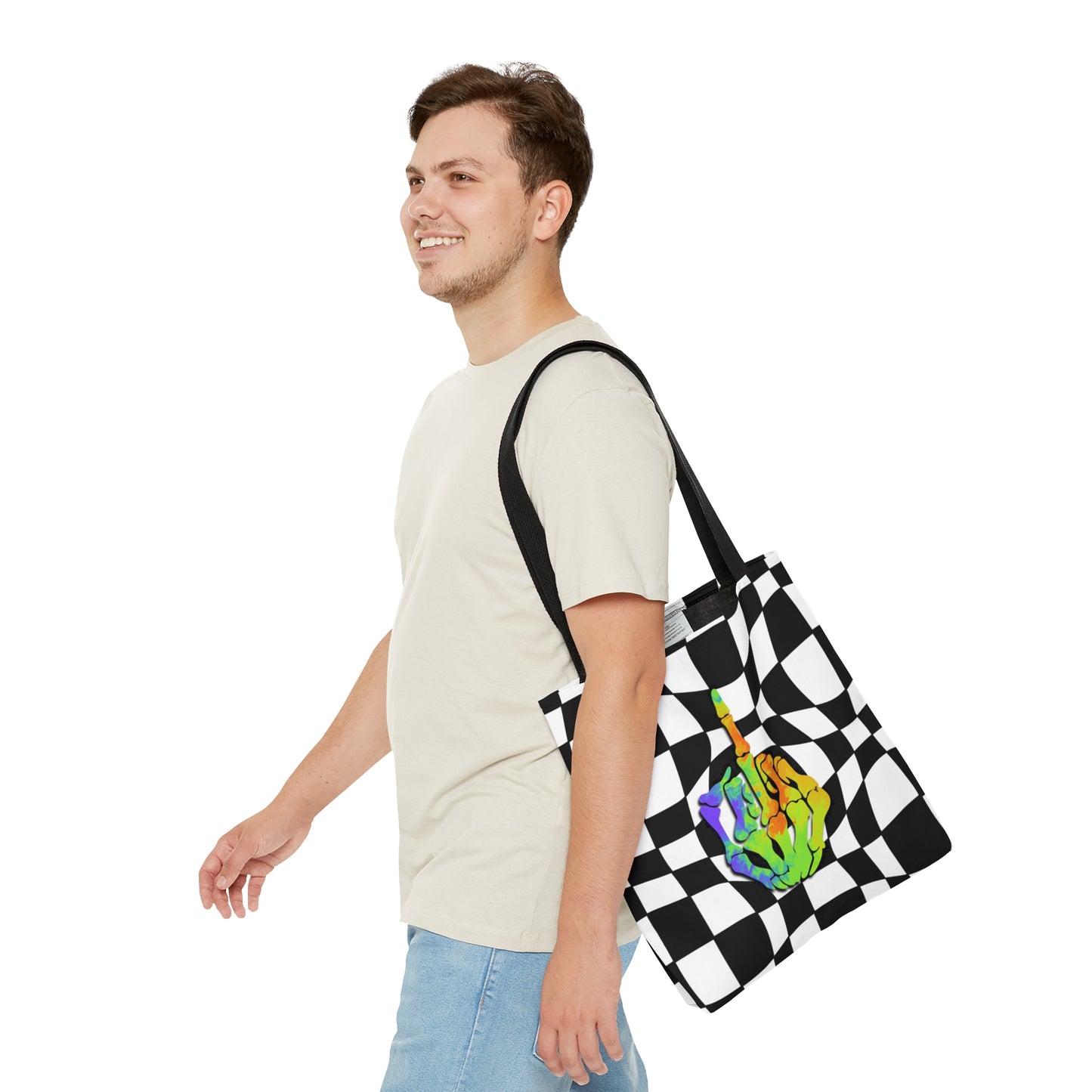 Trippy Checkered Tote